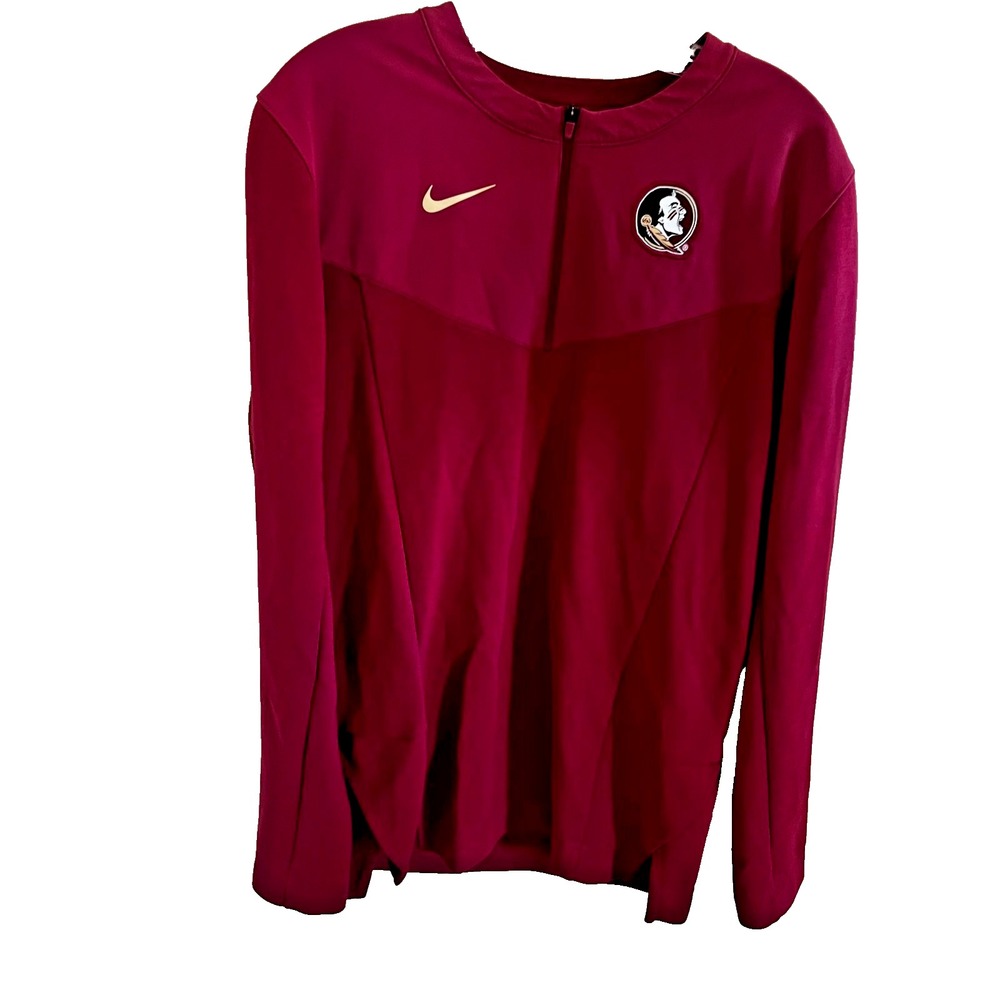 FSU Logo Nike Dri-Fit Mens Quarter Zip Long Sleeve Pull Over Size Small Seminole